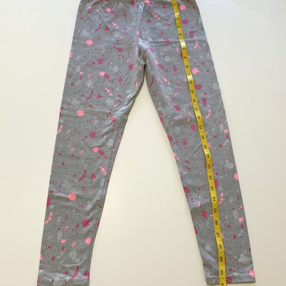OshKosh/Champion 2 Girls Leggings. Size 14/16. Gray. Pink Splatter. Stretchy - Picture 7 of 10
